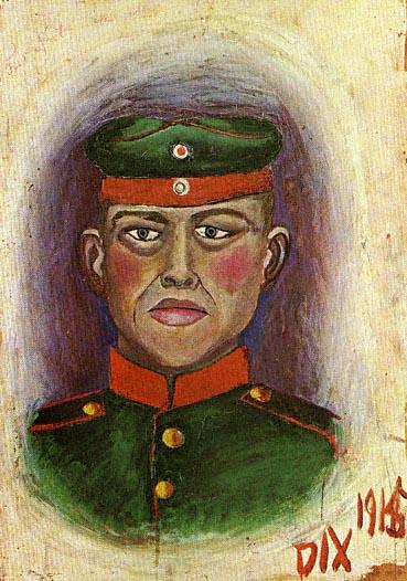 Wikoo.org - موسوعة الفنون الجميلة - اللوحة، العمل الفني Otto Dix - Self-Portrait as a Target