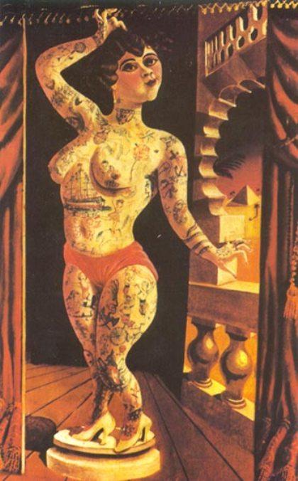 WikiOO.org - Encyclopedia of Fine Arts - Maalaus, taideteos Otto Dix - Suleika, the Tatooed Wonder