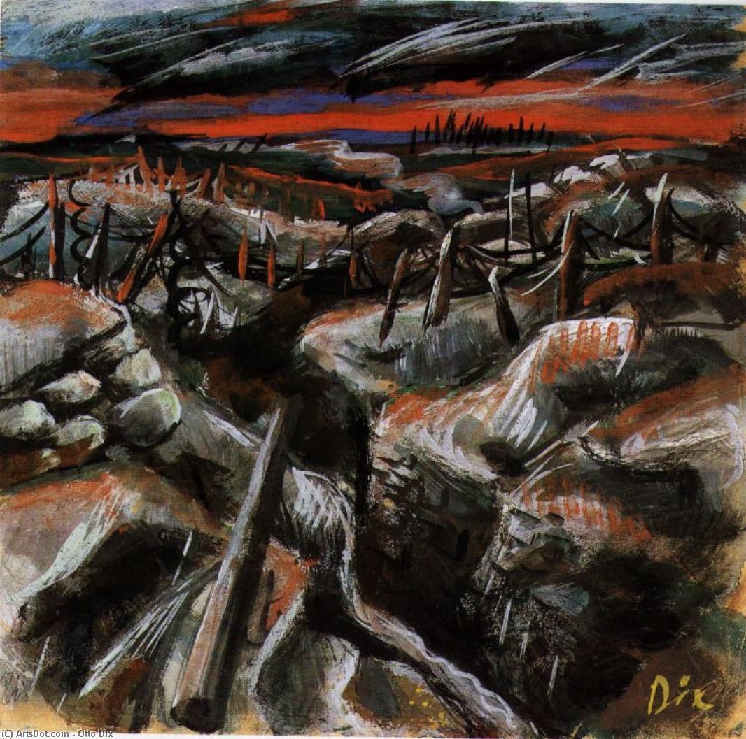 WikiOO.org - Enciclopédia das Belas Artes - Pintura, Arte por Otto Dix - Trenches