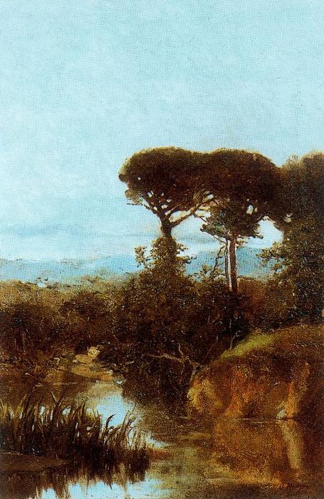 Wikioo.org - สารานุกรมวิจิตรศิลป์ - จิตรกรรม Ovidio Murguía De Castro - Landscape with pine meek