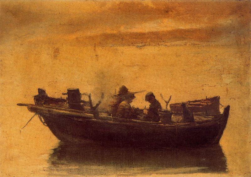 Wikioo.org – L'Enciclopedia delle Belle Arti - Pittura, Opere di Ovidio Murguía De Castro - sailors` in un barca