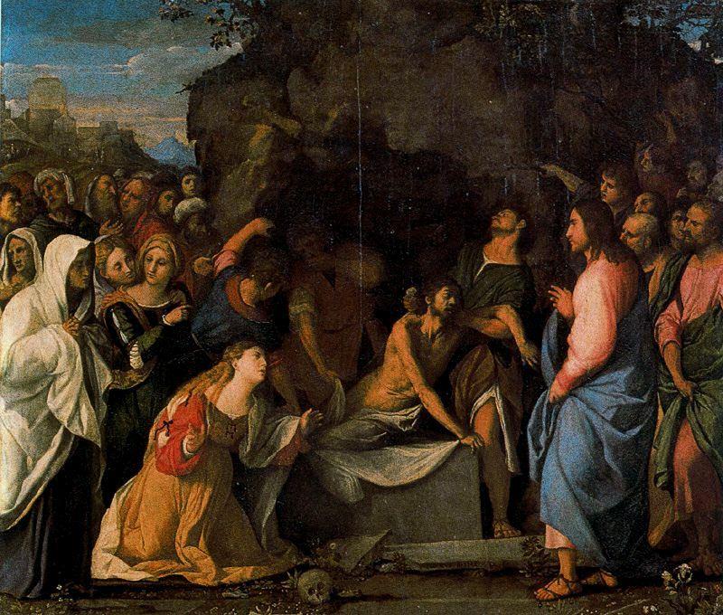 WikiOO.org - Encyclopedia of Fine Arts - Målning, konstverk Palma Il Vecchio - La Resurrection de Lazare
