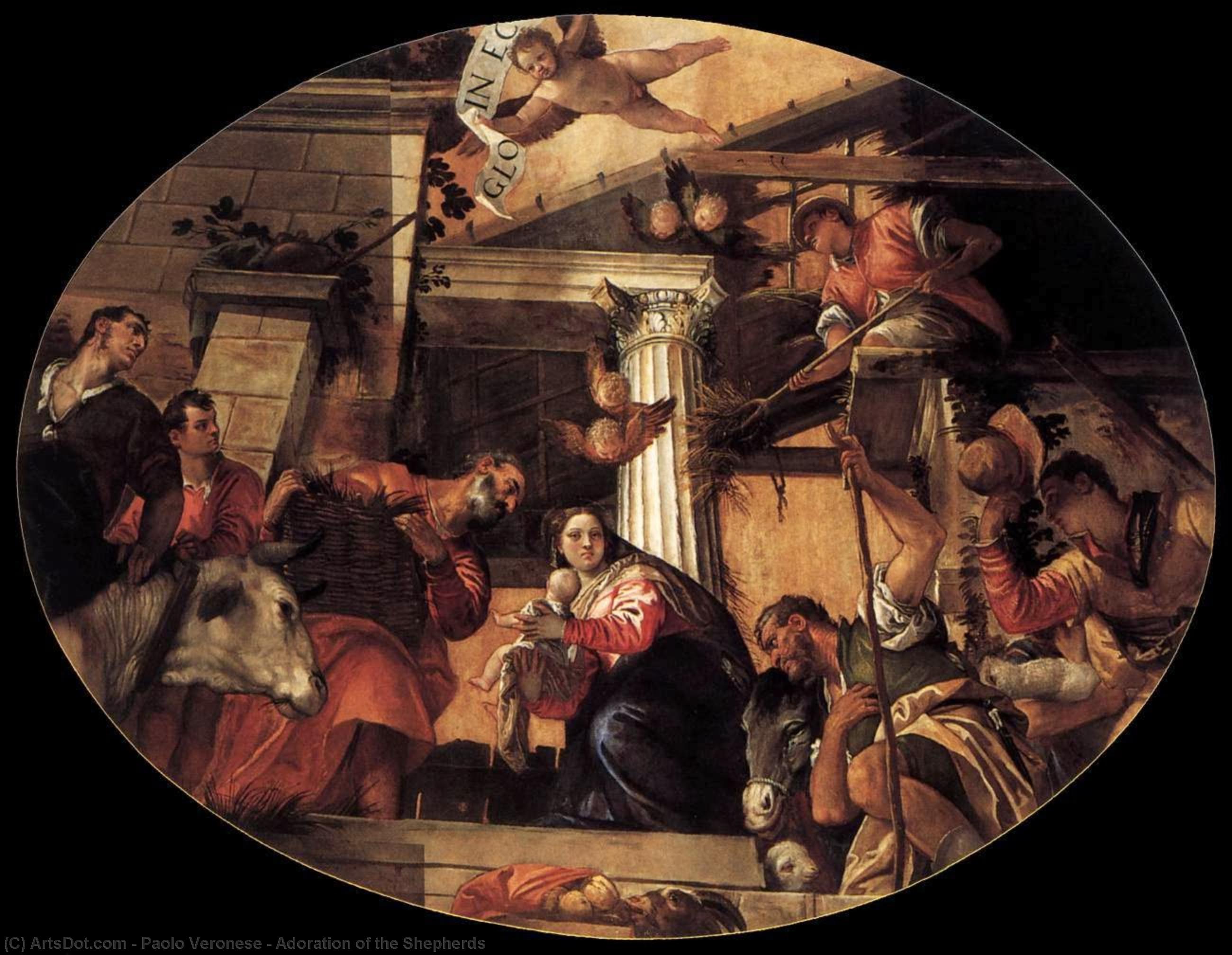 WikiOO.org - Enciklopedija dailės - Tapyba, meno kuriniai Paolo Veronese - Adoration of the Shepherds