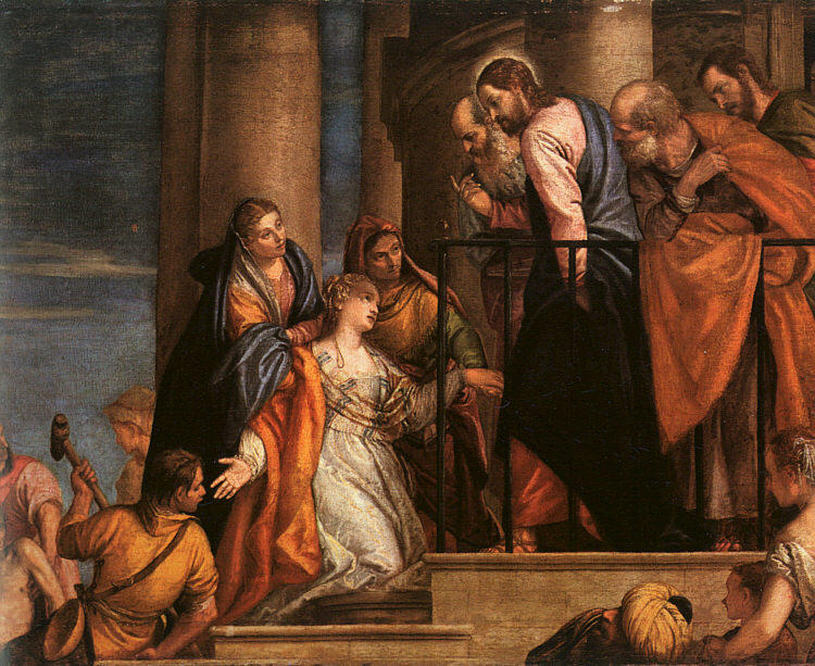 Wikioo.org - The Encyclopedia of Fine Arts - Painting, Artwork by Paolo Veronese - Christ and the Woman with the Issue of Blood
