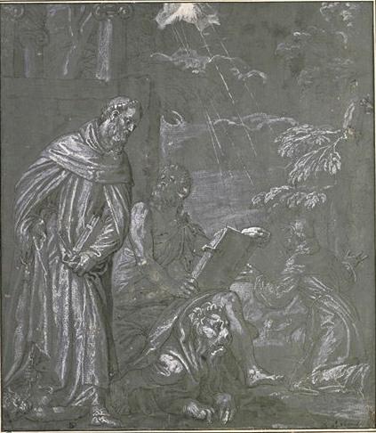 Wikioo.org - สารานุกรมวิจิตรศิลป์ - จิตรกรรม Paolo Veronese - St. Leonard, St. Mark and St. Francis receiving the stigmata