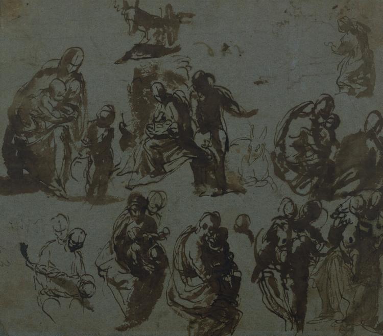 Wikioo.org – La Enciclopedia de las Bellas Artes - Pintura, Obras de arte de Paolo Veronese - varios bosquejos de virgen con el niño