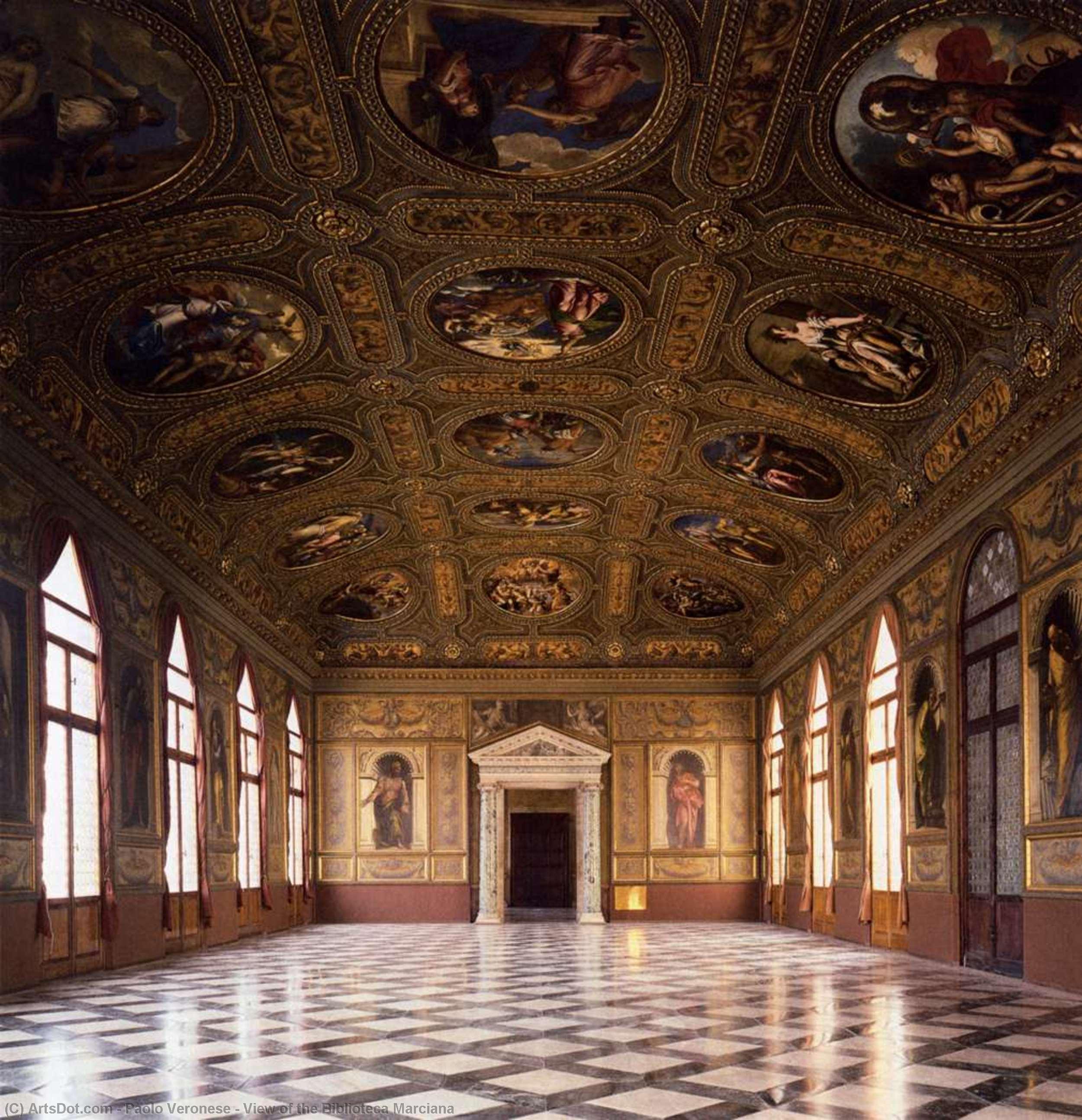 Wikoo.org - موسوعة الفنون الجميلة - اللوحة، العمل الفني Paolo Veronese - View of the Biblioteca Marciana
