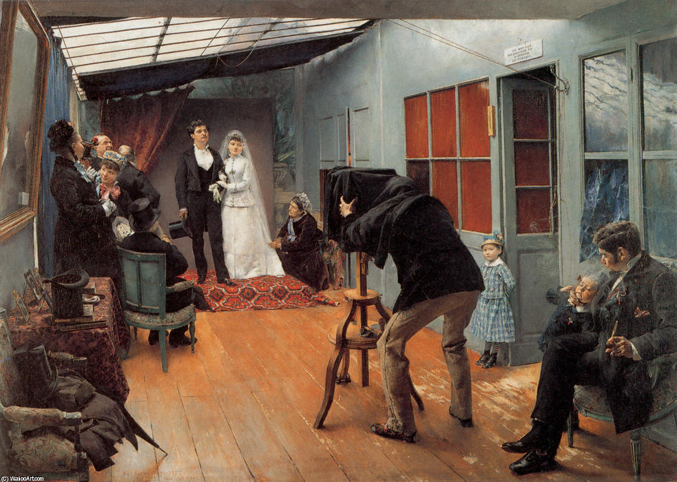 WikiOO.org - 백과 사전 - 회화, 삽화 Pascal-Adolphe-Jean Dagnan-Bouveret - A Wedding in the photohraphe