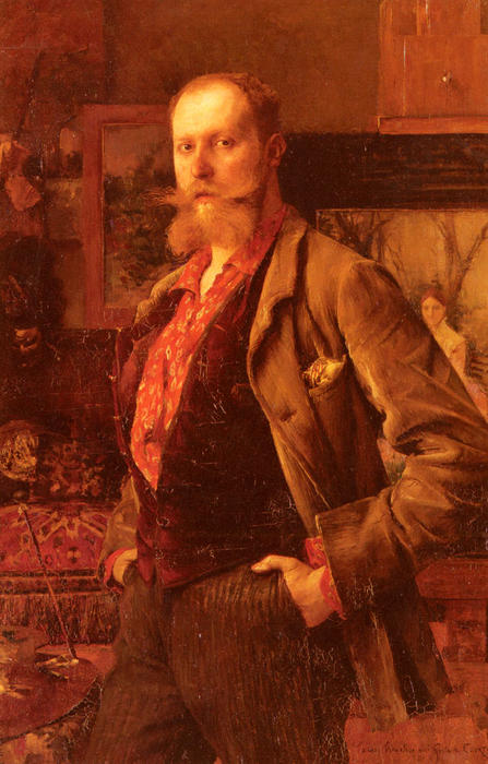 WikiOO.org - Encyclopedia of Fine Arts - Lukisan, Artwork Pascal-Adolphe-Jean Dagnan-Bouveret - Portrait of Gustave Courtois