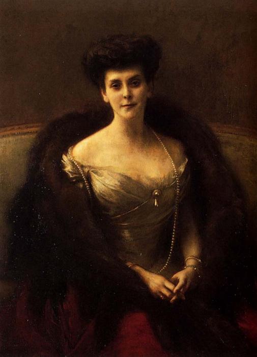 Wikioo.org - The Encyclopedia of Fine Arts - Painting, Artwork by Pascal-Adolphe-Jean Dagnan-Bouveret - Portrait of Princess O. V. Paley