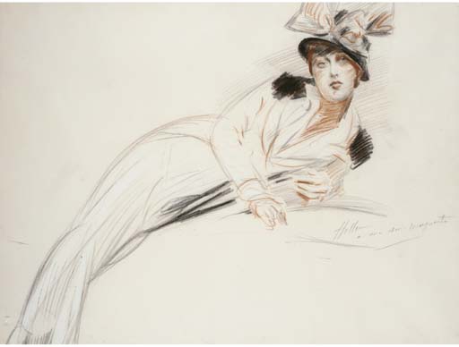 WikiOO.org - Encyclopedia of Fine Arts - Målning, konstverk Paul Cesar Helleu - Portrait of Margaret Kelly