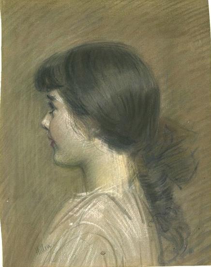 WikiOO.org - Enciklopedija dailės - Tapyba, meno kuriniai Paul Cesar Helleu - Portrait of Paulette, bust, profile