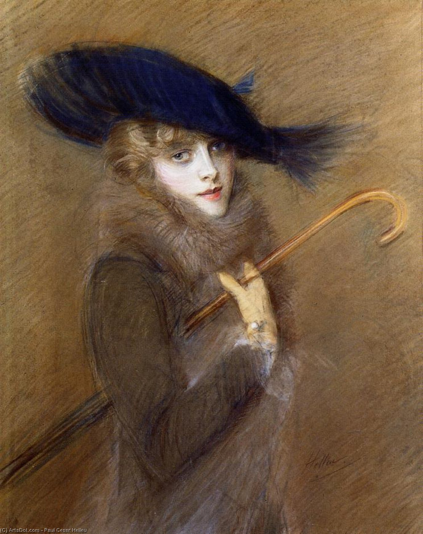 Wikioo.org - The Encyclopedia of Fine Arts - Painting, Artwork by Paul Cesar Helleu - Portrait of Peggy Letellier