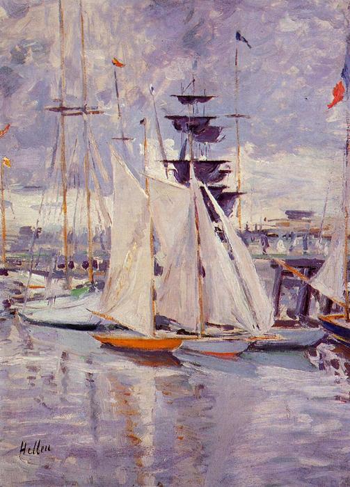 Wikioo.org - สารานุกรมวิจิตรศิลป์ - จิตรกรรม Paul Cesar Helleu - The Harbor at Deauville