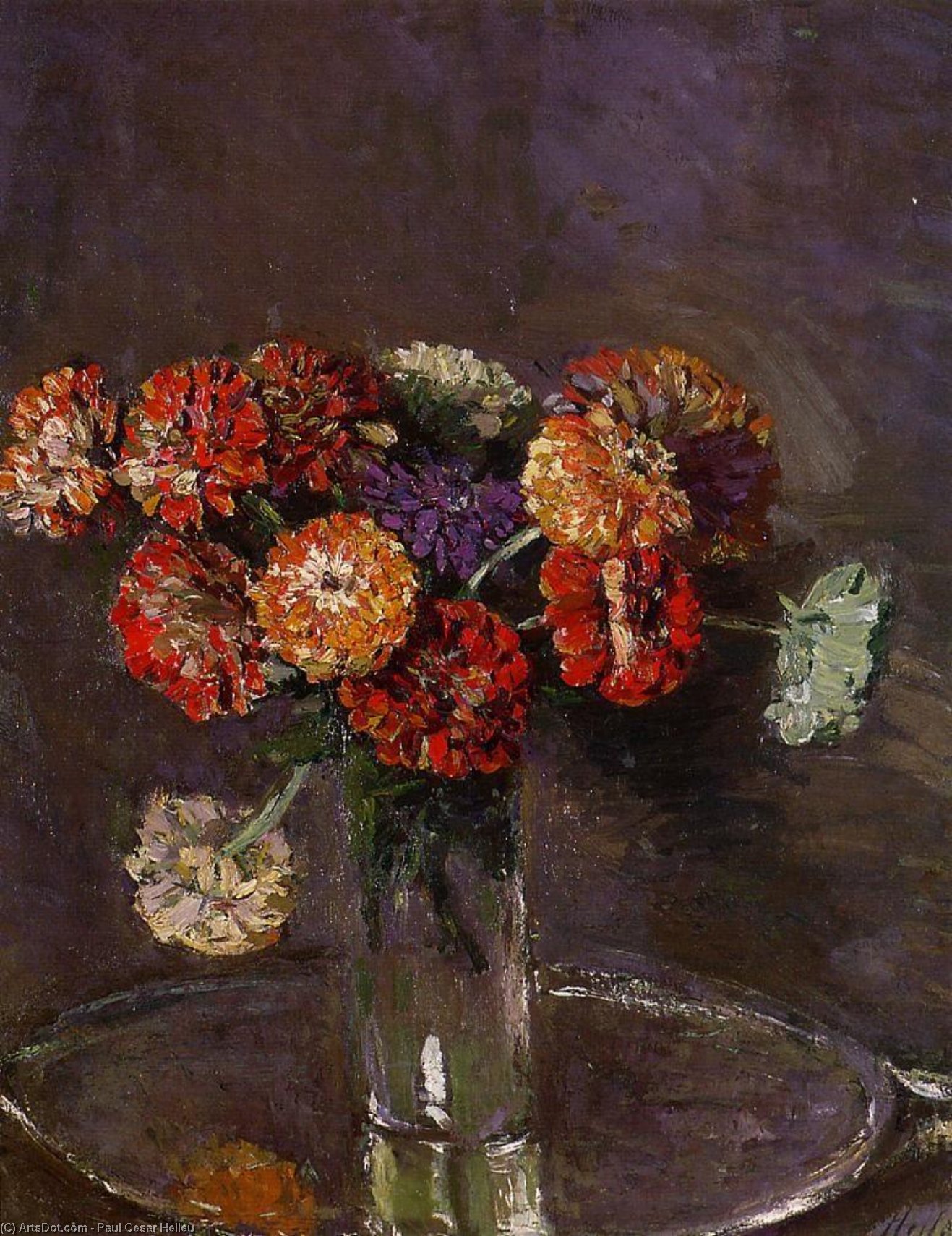 Wikioo.org - The Encyclopedia of Fine Arts - Painting, Artwork by Paul Cesar Helleu - Vase of Flowers
