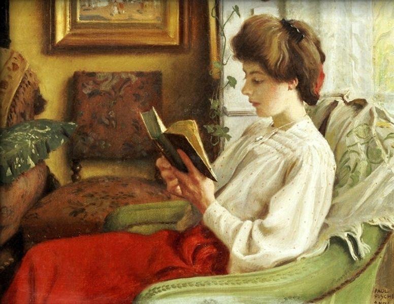 Wikioo.org - The Encyclopedia of Fine Arts - Painting, Artwork by Paul Gustave Fischer - A Good Book