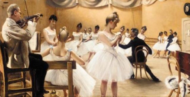 Wikioo.org - The Encyclopedia of Fine Arts - Painting, Artwork by Paul Gustave Fischer - Time at Kgleaters balletschool