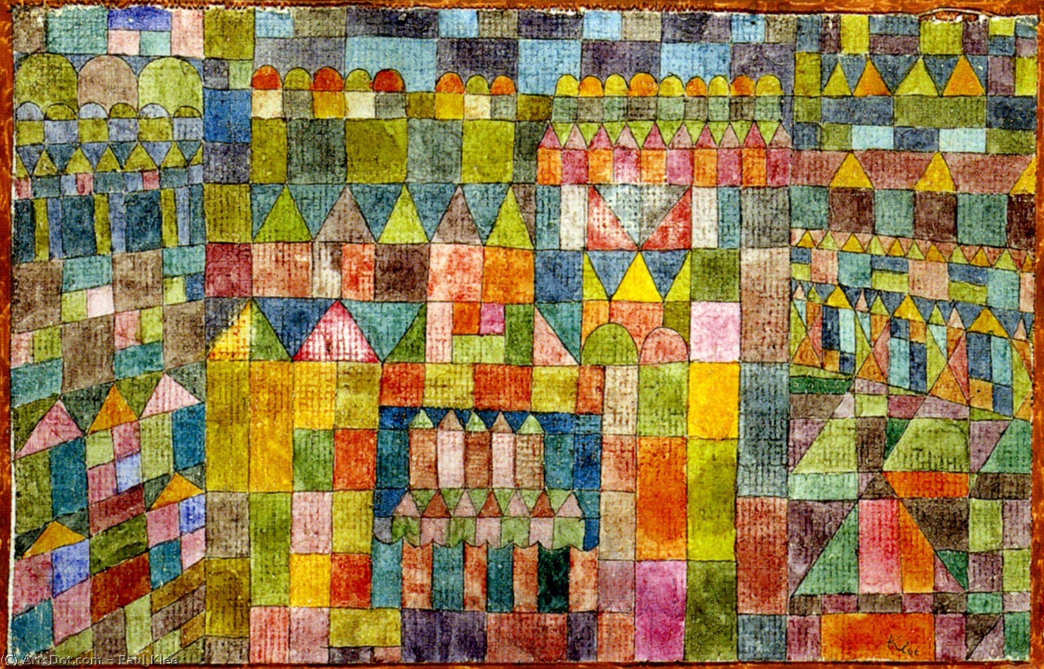WikiOO.org - אנציקלופדיה לאמנויות יפות - ציור, יצירות אמנות Paul Klee - Barrio de los templos de Pert