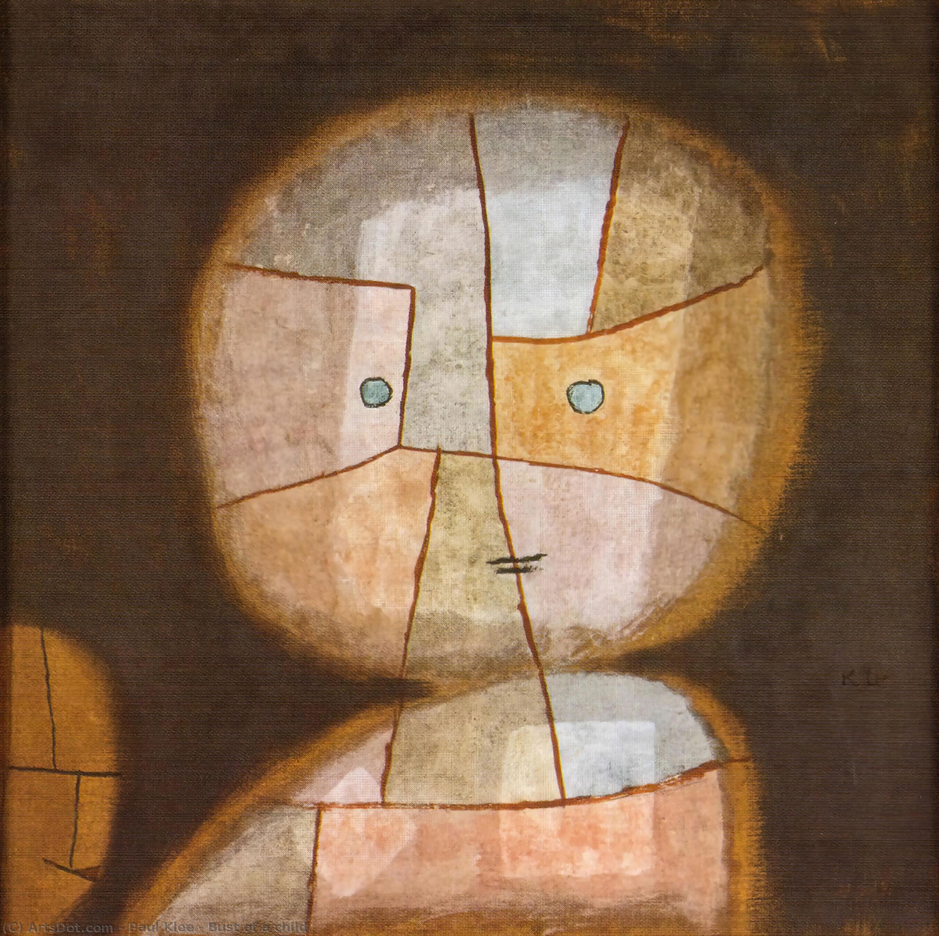 Wikioo.org - Bách khoa toàn thư về mỹ thuật - Vẽ tranh, Tác phẩm nghệ thuật Paul Klee - Bust of a child