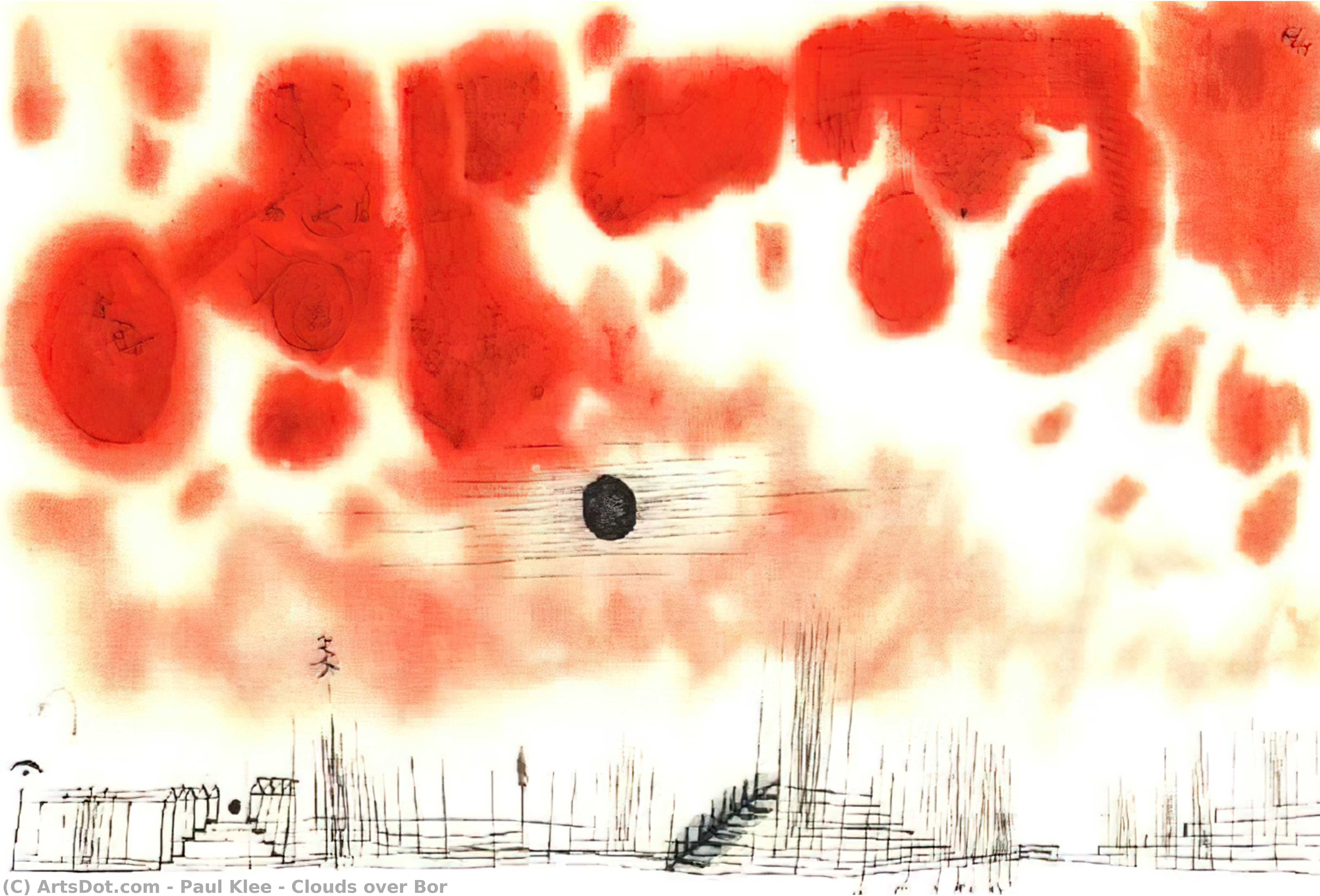 WikiOO.org - Encyclopedia of Fine Arts - Lukisan, Artwork Paul Klee - Clouds over Bor