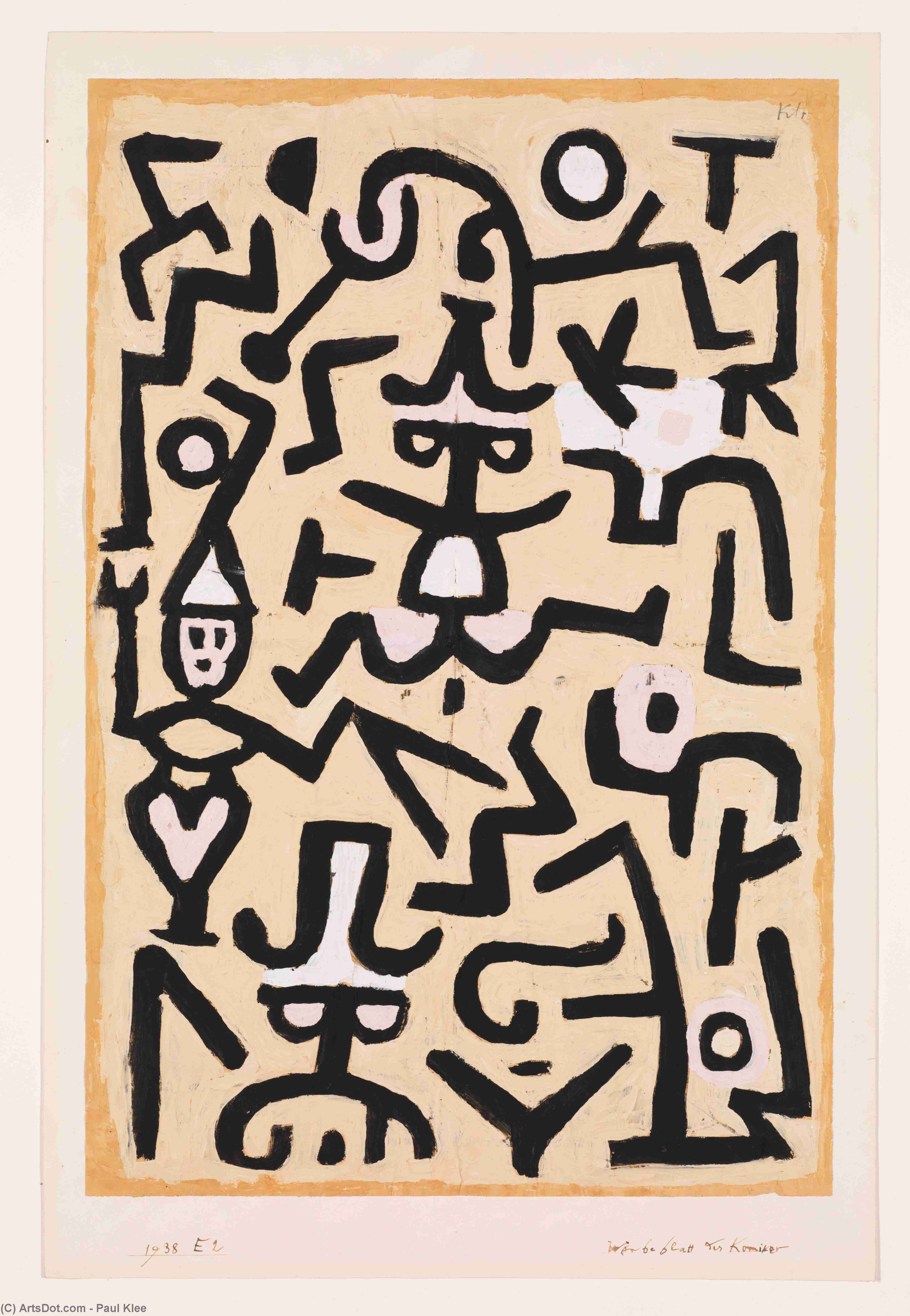 WikiOO.org - Enciklopedija likovnih umjetnosti - Slikarstvo, umjetnička djela Paul Klee - Comedians' Handbill