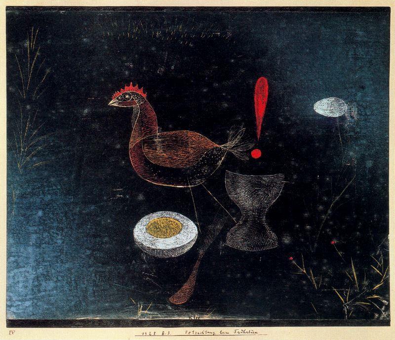Wikoo.org - موسوعة الفنون الجميلة - اللوحة، العمل الفني Paul Klee - Contemplation at Breakfast