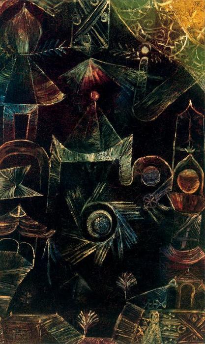 Wikoo.org - موسوعة الفنون الجميلة - اللوحة، العمل الفني Paul Klee - Cosmic Architecture