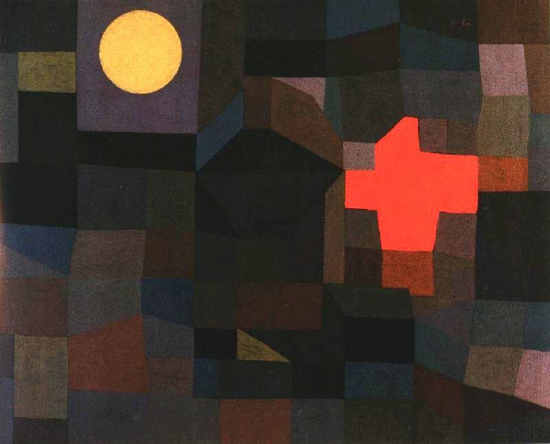 Wikioo.org - The Encyclopedia of Fine Arts - Painting, Artwork by Paul Klee - Fire at Full Moon