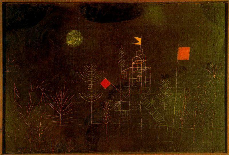 Wikoo.org - موسوعة الفنون الجميلة - اللوحة، العمل الفني Paul Klee - Flag bearer
