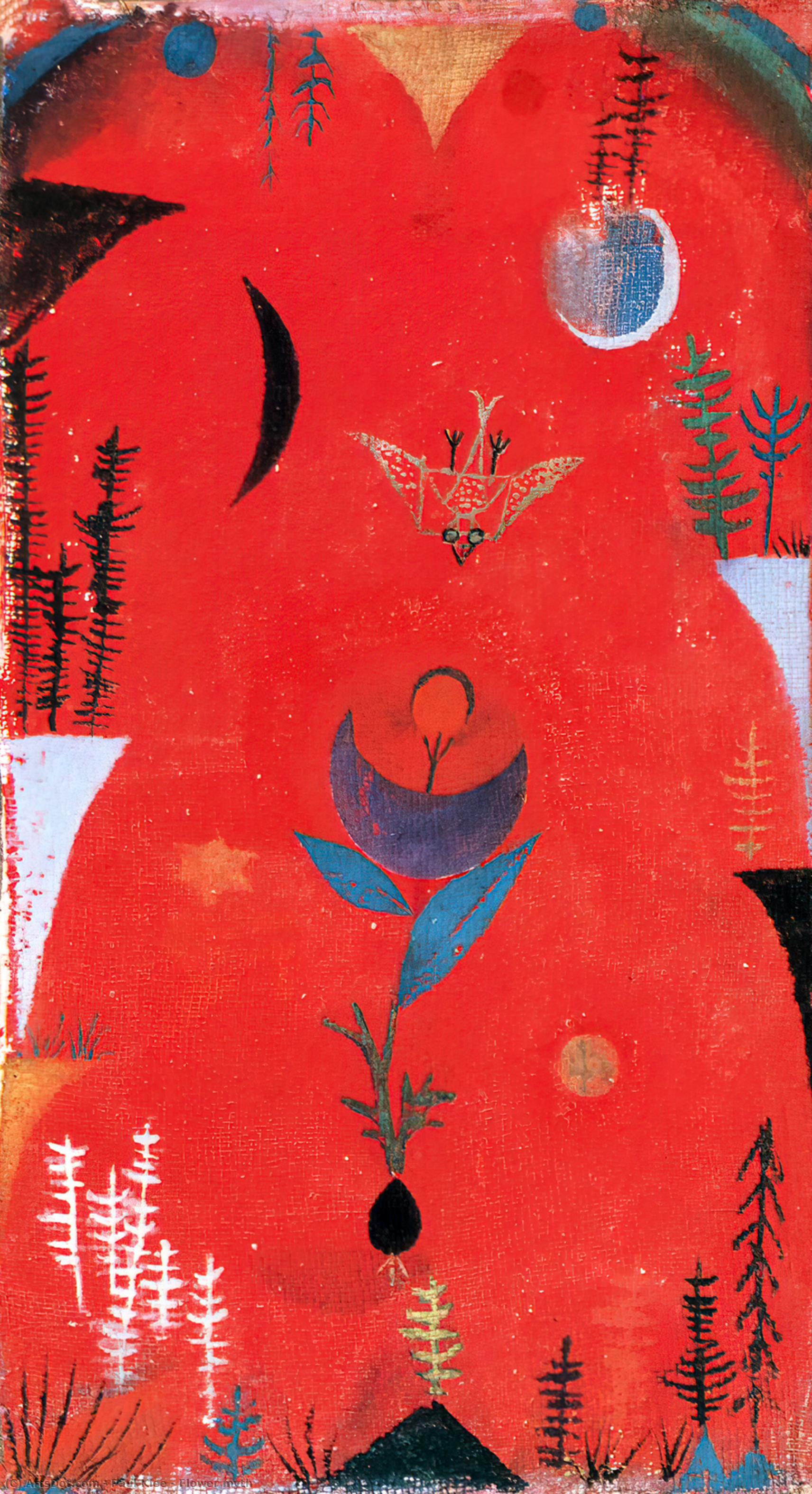 Wikoo.org - موسوعة الفنون الجميلة - اللوحة، العمل الفني Paul Klee - Flower myth