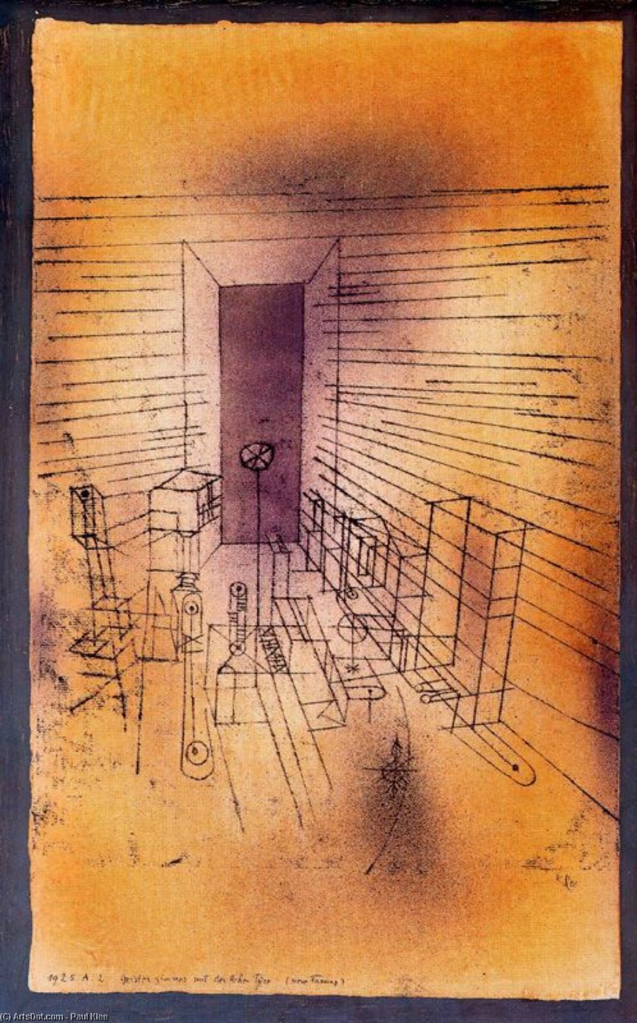 Wikioo.org – La Enciclopedia de las Bellas Artes - Pintura, Obras de arte de Paul Klee - fantasma habitación con grande puertas