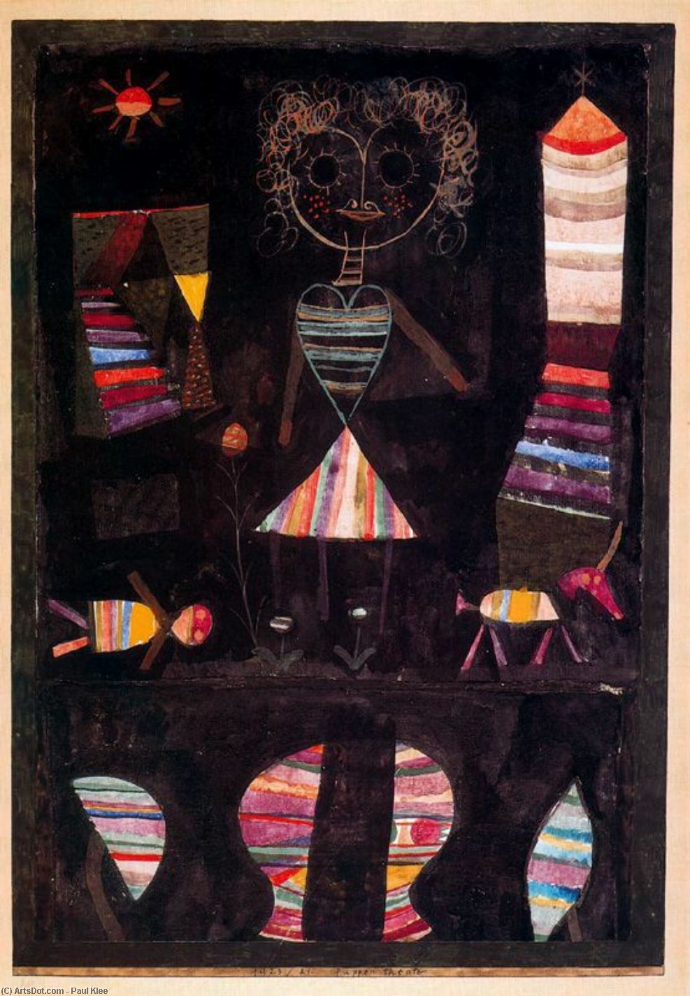 Wikioo.org - The Encyclopedia of Fine Arts - Painting, Artwork by Paul Klee - Puppet Theatre