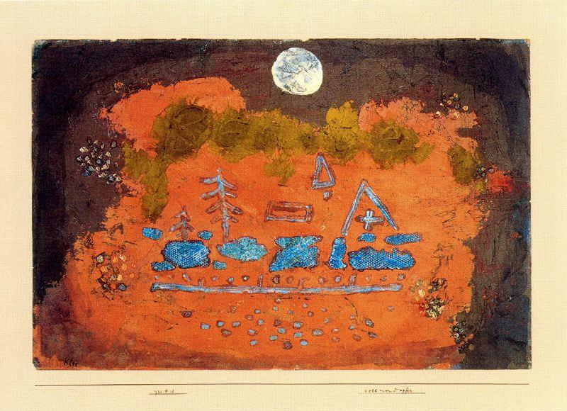 Wikoo.org - موسوعة الفنون الجميلة - اللوحة، العمل الفني Paul Klee - Sacrifice at Full Moon