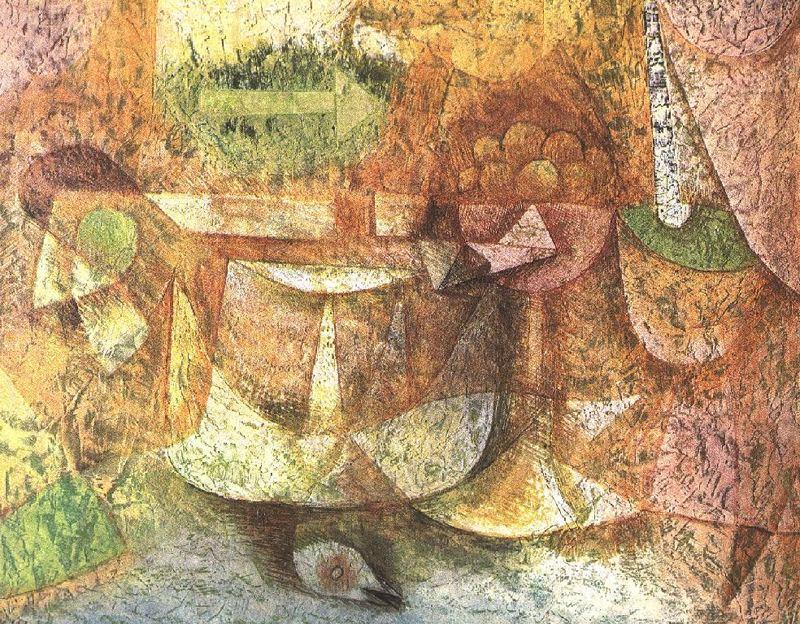 Wikioo.org – La Enciclopedia de las Bellas Artes - Pintura, Obras de arte de Paul Klee - Naturaleza muerta con Paloma