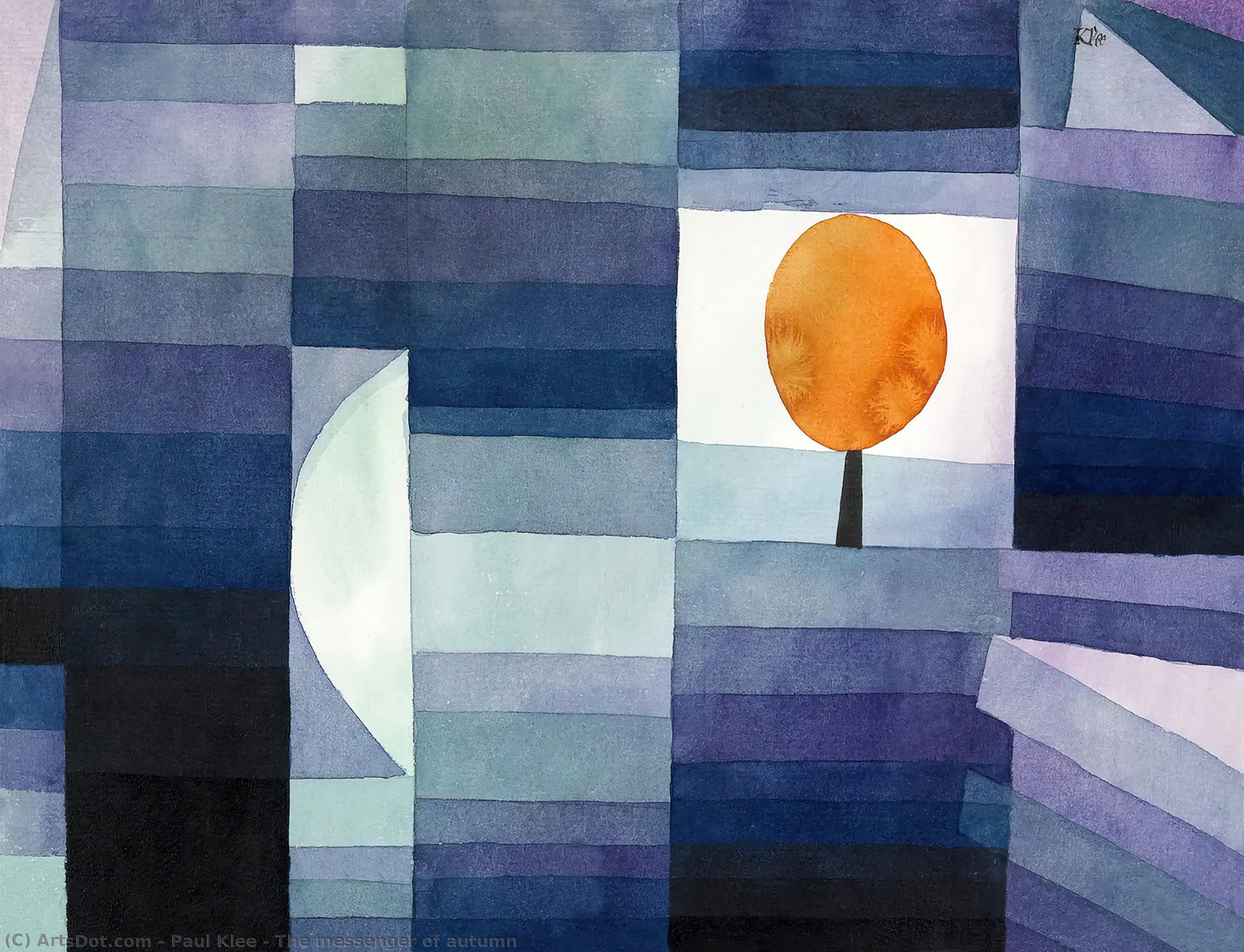 Wikoo.org - موسوعة الفنون الجميلة - اللوحة، العمل الفني Paul Klee - The messenger of autumn