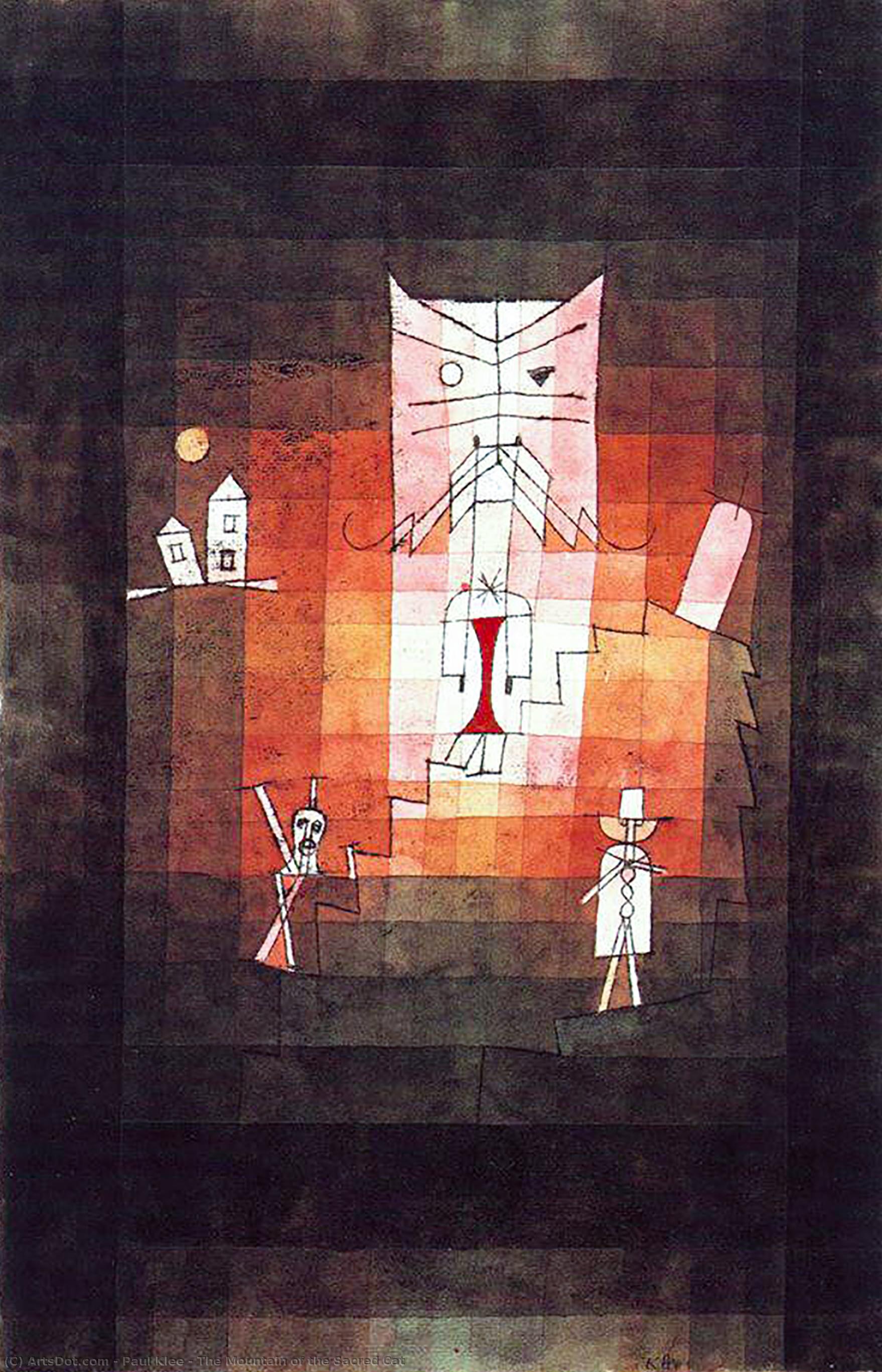 Wikioo.org - The Encyclopedia of Fine Arts - Painting, Artwork by Paul Klee - The Mountain of the Sacred Cat
