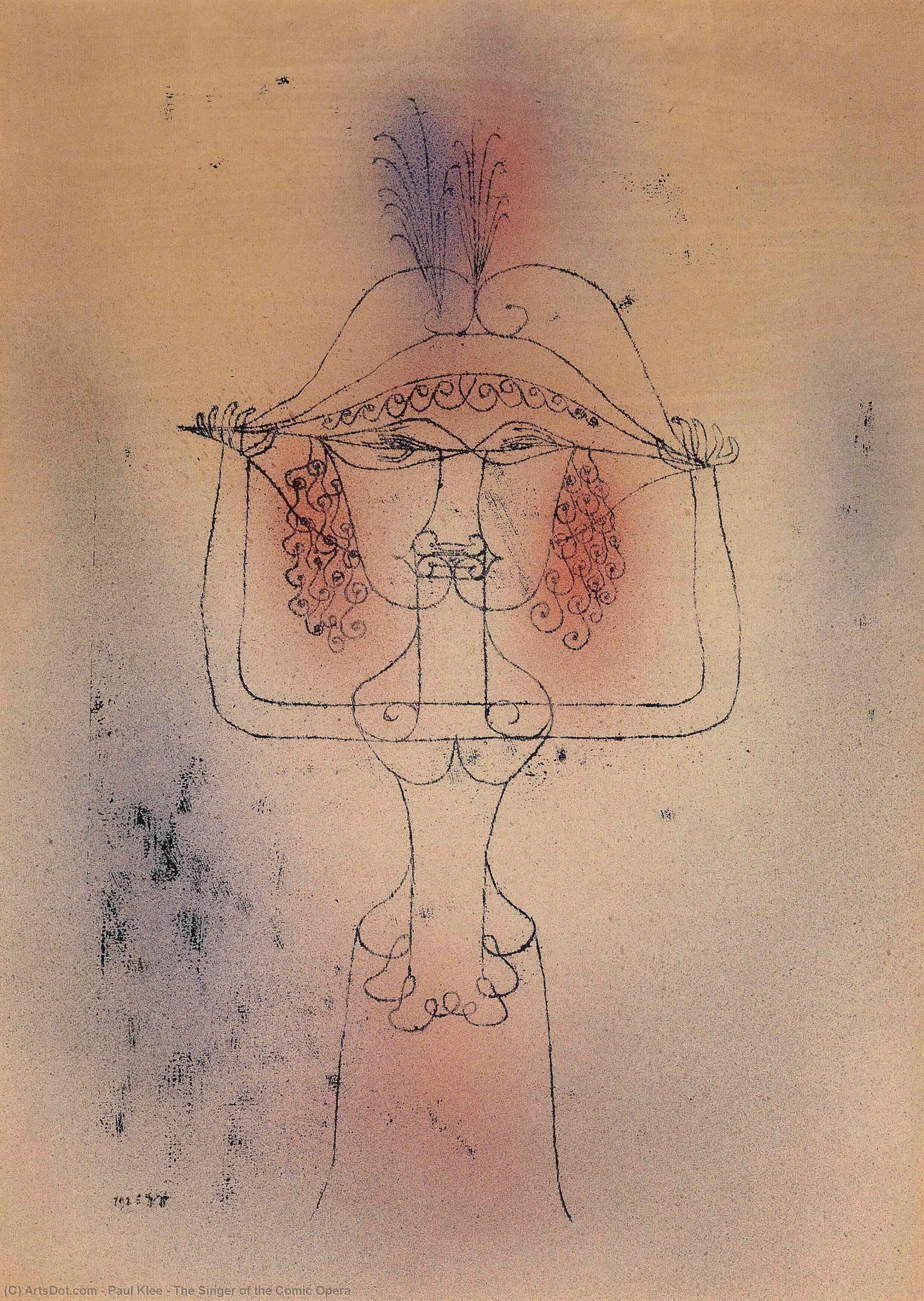 Wikioo.org - Bách khoa toàn thư về mỹ thuật - Vẽ tranh, Tác phẩm nghệ thuật Paul Klee - The Singer of the Comic Opera