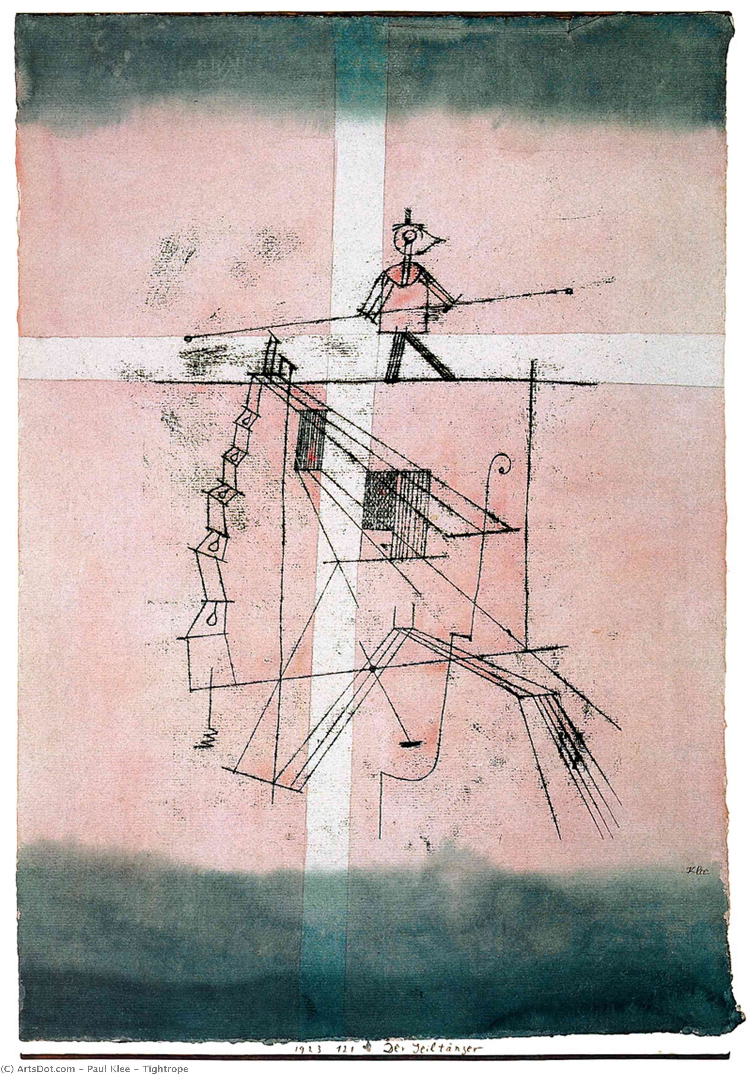 Wikioo.org - The Encyclopedia of Fine Arts - Painting, Artwork by Paul Klee - Tightrope
