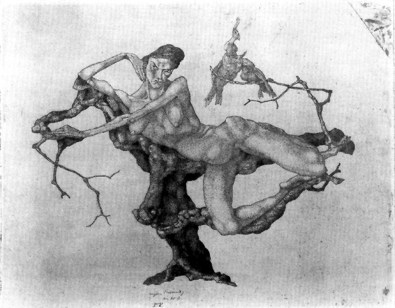 Wikioo.org - The Encyclopedia of Fine Arts - Painting, Artwork by Paul Klee - Virgin on tree