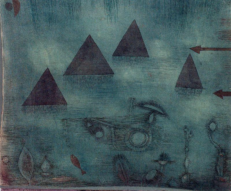 WikiOO.org - אנציקלופדיה לאמנויות יפות - ציור, יצירות אמנות Paul Klee - Water Pyramids