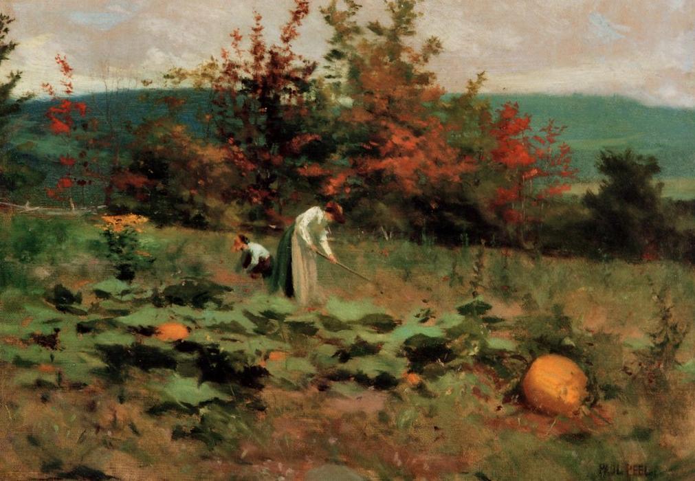 Wikioo.org - The Encyclopedia of Fine Arts - Painting, Artwork by Paul Peel - Pumpkin Patch