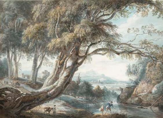 Wikioo.org - The Encyclopedia of Fine Arts - Painting, Artwork by Paul Sandby - A riverside landscape