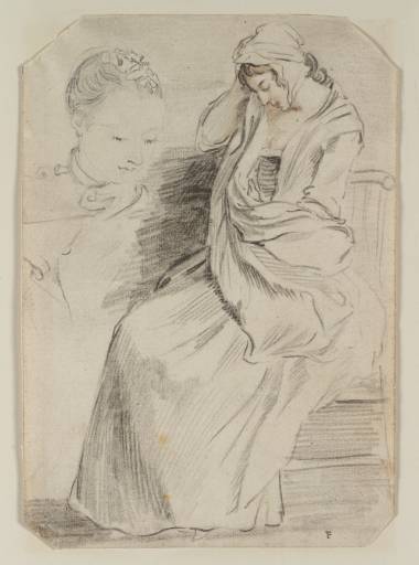 Wikioo.org - The Encyclopedia of Fine Arts - Painting, Artwork by Paul Sandby - A Sleeping Woman; Study of a Head