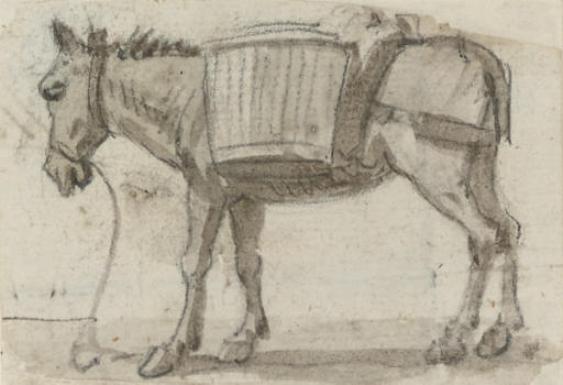 WikiOO.org - Encyclopedia of Fine Arts - Maleri, Artwork Paul Sandby - Study of a donkey