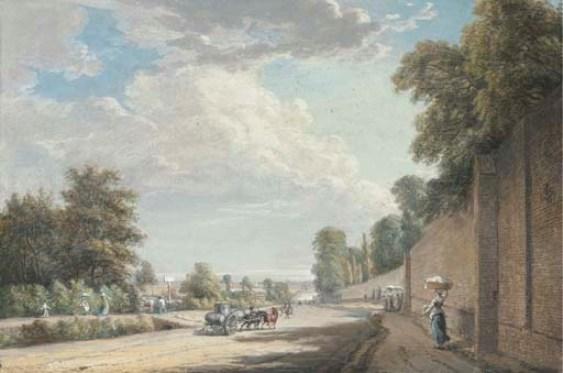 WikiOO.org - Encyclopedia of Fine Arts - Maalaus, taideteos Paul Sandby - The Bayswater Road, Paddington