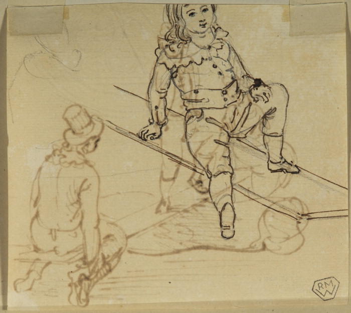 WikiOO.org - Enciklopedija dailės - Tapyba, meno kuriniai Paul Sandby - Young boy on a see-saw