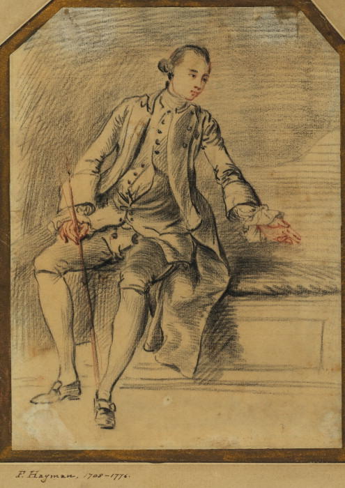 WikiOO.org - 백과 사전 - 회화, 삽화 Paul Sandby - Young man, seated, holding a riding crop