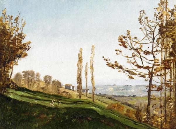 Wikioo.org - The Encyclopedia of Fine Arts - Painting, Artwork by Paul Camille Guigou - Landscape with Three Poplars