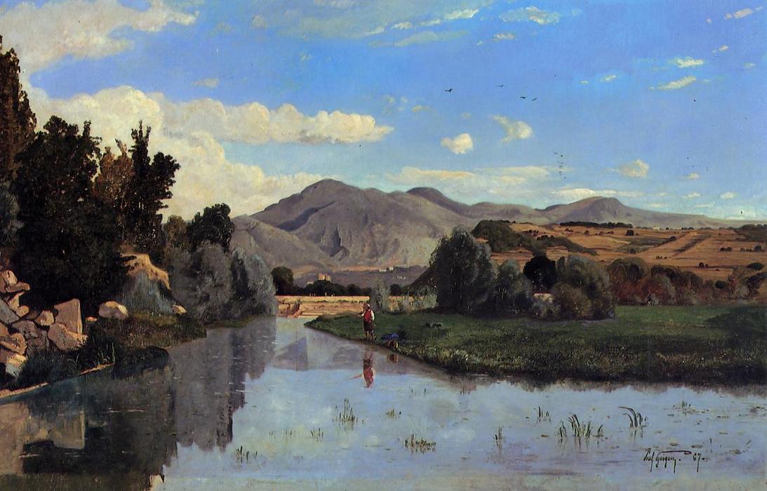 Wikioo.org - สารานุกรมวิจิตรศิลป์ - จิตรกรรม Paul Camille Guigou - The Aiguebrun River at Lourmarin