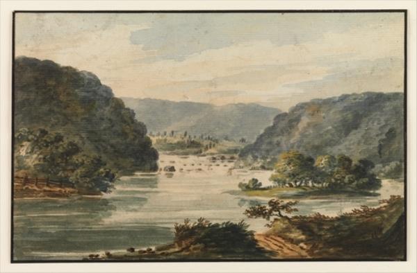 Wikioo.org - The Encyclopedia of Fine Arts - Painting, Artwork by Pavel Petrovich Svinin - A View of the Potomac at Harpers Ferry